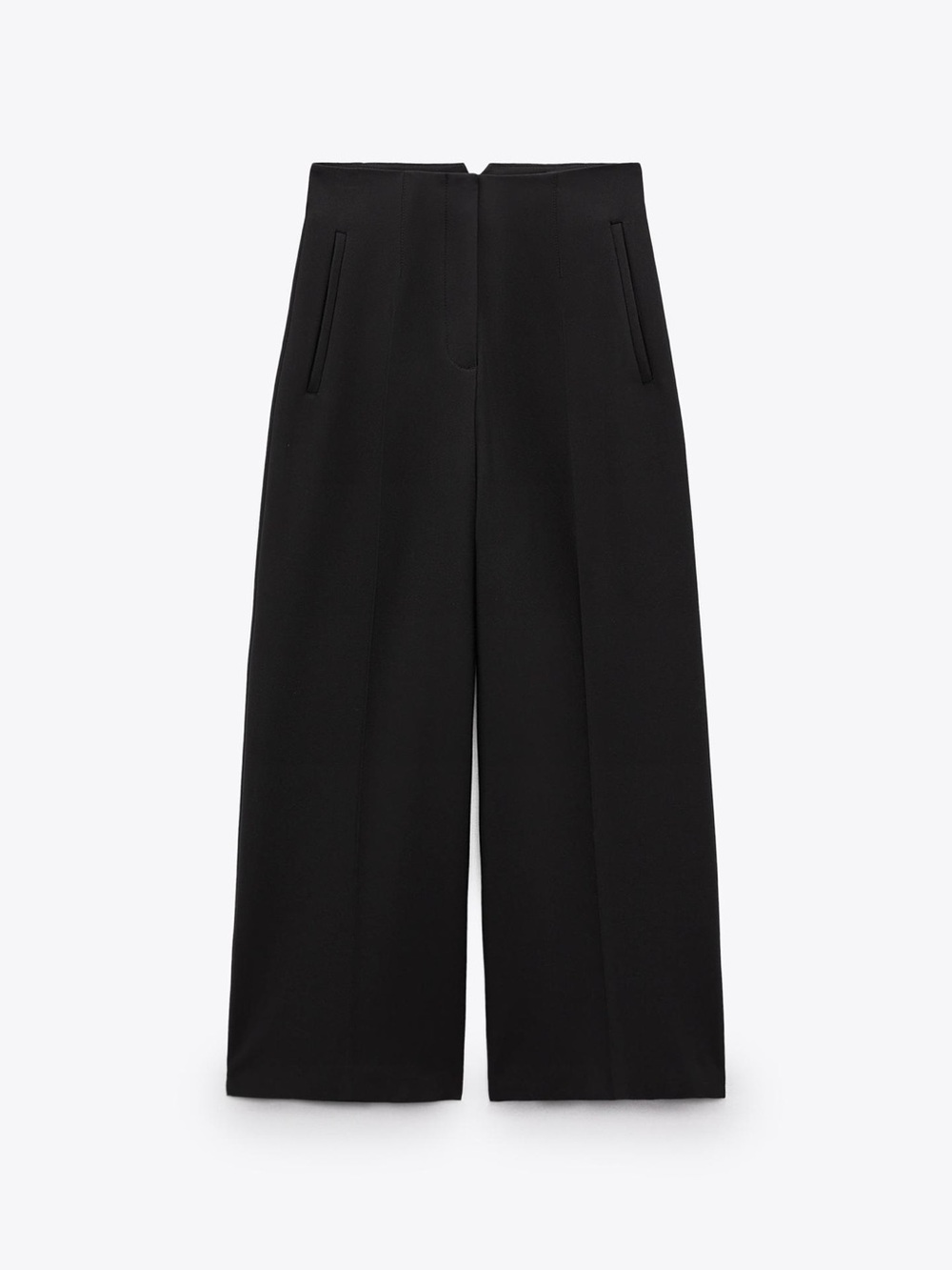 Zara Wide-Leg High-Waist Black Culottes